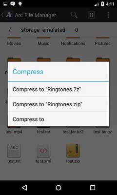 اسکرینشات 5 از محیط برنامه Arc File Manager v2.2.1 برای اندروید