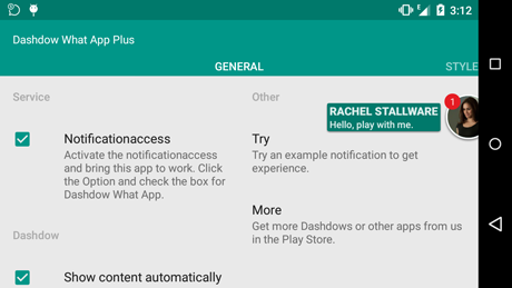 اسکرینشات 1 از محیط برنامه Dashdow What App Plus v2.54 برای اندروید
