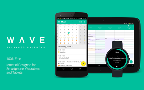 اسکرینشات 1 از محیط برنامه WAVE Personal Calendar v2.1.9 برای اندروید
