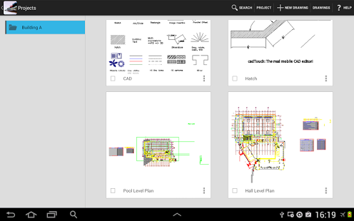 اسکرینشات 2 از محیط برنامه CAD Touch Pro v5.0.9 برای اندروید