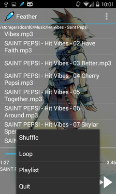اسکرینشات 1 از محیط برنامه Feather – Music / Video Player v4.0 برای اندروید