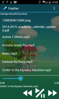 اسکرینشات 3 از محیط برنامه Feather – Music / Video Player v4.0 برای اندروید