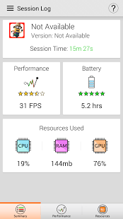 اسکرینشات 2 از محیط برنامه GameBench 3.0p برای اندروید