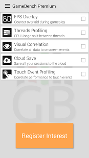 اسکرینشات 3 از محیط برنامه GameBench 3.0p برای اندروید