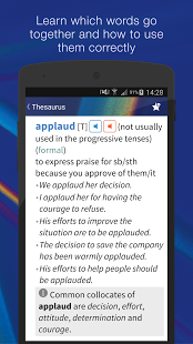 اسکرینشات 1 از محیط برنامه Oxford Learner’s Thesaurus v1.0.6.0 برای اندروید