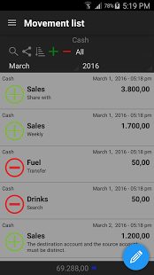 اسکرینشات 1 از محیط برنامه Daily Expenses 3 Pro v3.1.11 برای اندروید