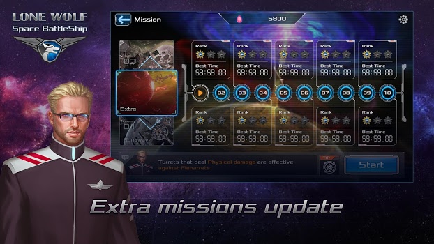 اسکرینشات 3 از محیط برنامه Battleship Lonewolf – Space TD v1.4 + data برای اندروید