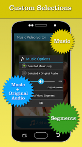 اسکرین‌شات 2 از محیط برنامه Music Video Editor Add Audio Pro برای اندروید