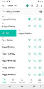 اسکرینشات 1 از محیط برنامه Stylish Text برای اندروید