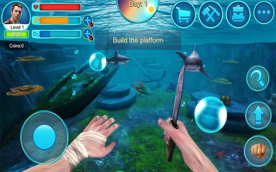 اسکرینشات 3 از محیط برنامه Ocean Survival 3D – 2 v2.6 برای اندروید