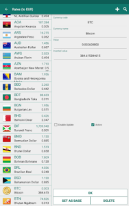 اسکرین‌شات 4 از محیط برنامه نرم افزار تبدیل پول کشورها برای اندروید