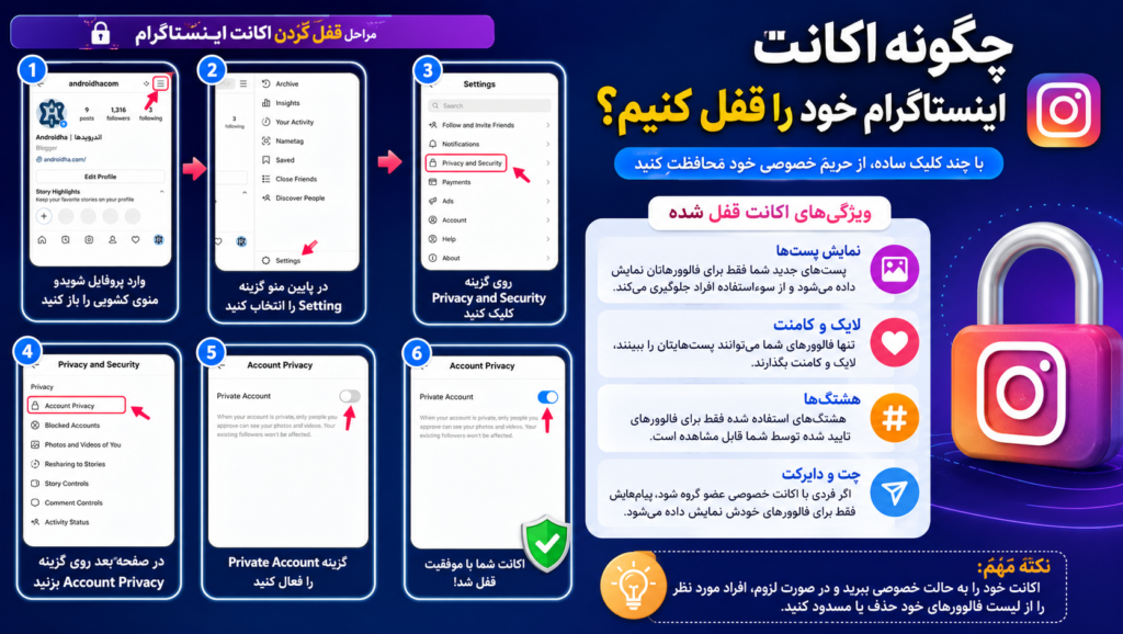 چگونه اکانت اینستاگرام خود را قفل کنیم؟