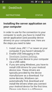 کنترل گوشی با DeskDock اندروید