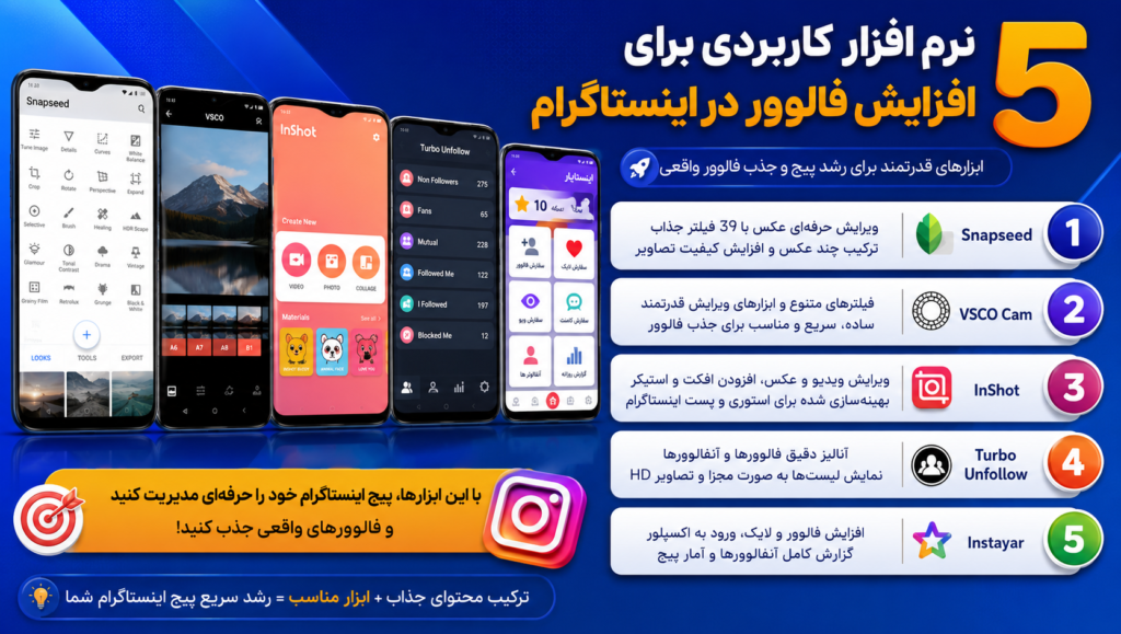 5 نرم افزار کاربردی برای افزایش فالوور ها در اینستاگرام