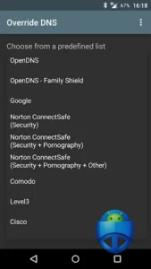 Override DNS (a DNS changer)