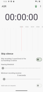 تنظیمات ASR Voice Recorder اندروید
