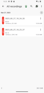 اسکرینشات 5 از نرم افزار ضبط صدا با قابلیت اجرا با دستور صوتی برای اندروید