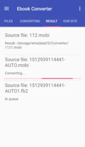 اسکرین‌شات 2 از محیط برنامه نرم افزار تبدیل فرمت کتاب های الکترونیکی برای اندروید