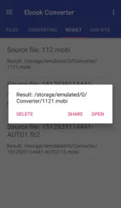اسکرین‌شات 3 از محیط برنامه نرم افزار تبدیل فرمت کتاب های الکترونیکی برای اندروید