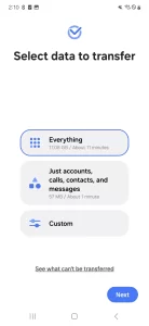 تصویر محیط Samsung Smart Switch Mobile v3.7.69.15