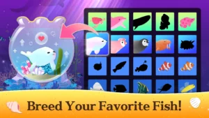 اسکرینشات 3 از محیط برنامه بازی ساختن ماهی و انتقال آن به آکواریوم برای اندروید