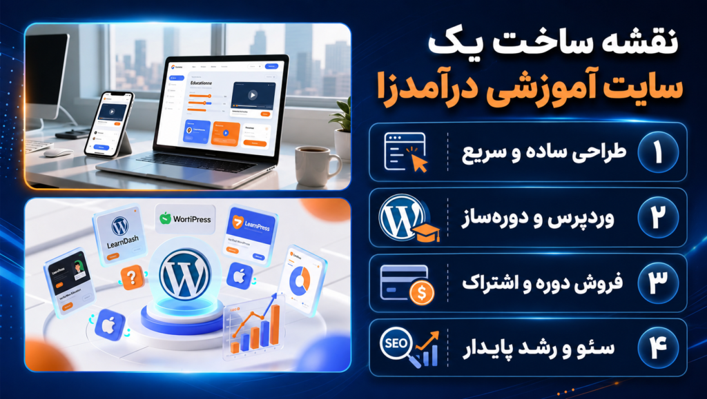 طراحی سایت آموزشی حرفهای؛ از ساخت تا جذب درآمد پایدار طراحی سایت آموزشی حرفهای؛ از ساخت تا جذب درآمد پایدار