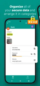 اسکرینشات 2 از محیط برنامه Password Safe برای اندروید