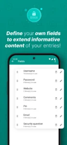 اسکرینشات 4 از محیط برنامه Password Safe برای اندروید