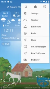 پنل خدمات YoWindow Weather