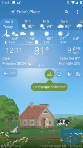 صفحه هوای روز YoWindow Weather