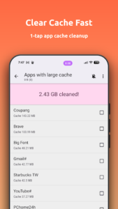 تنظیمات دسترسی برنامه 1Tap Cleaner Pro در گوشی