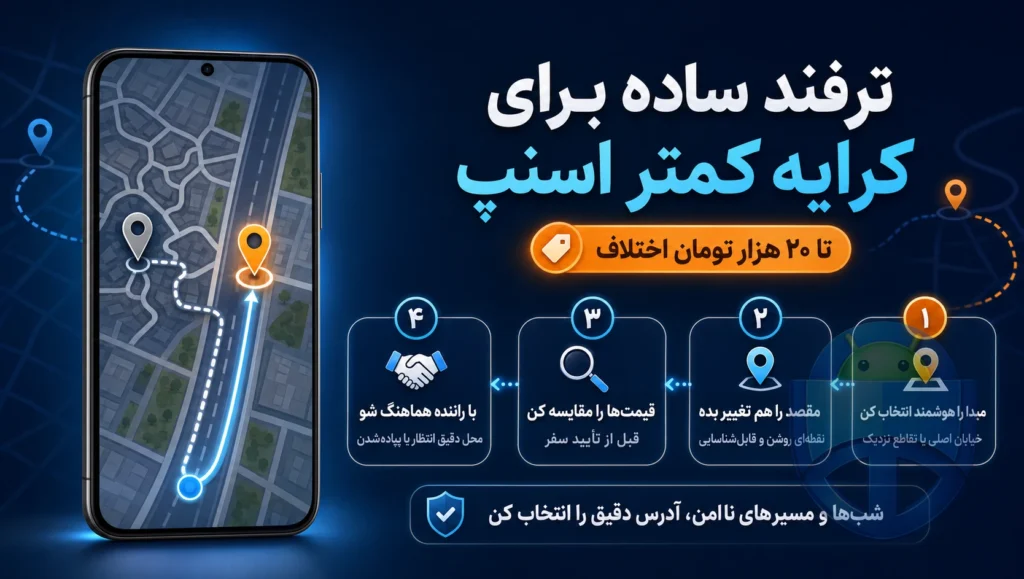 ترفند ساده‌ای که هزینه اسنپ تو تا ۲۰ هزار تومن کمتر می‌کنه!