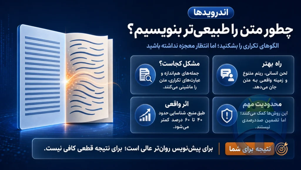 چطور متن طبیعیتر بنویسیم و کمتر ماشینی به نظر برسد چطور متن طبیعیتر بنویسیم و کمتر ماشینی به نظر برسد