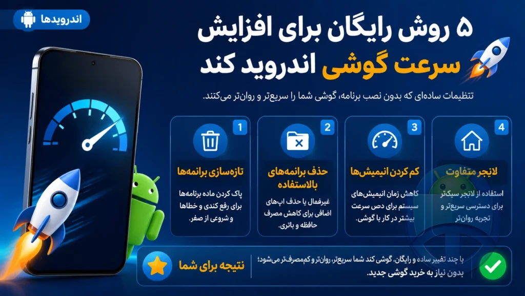 ۵ روش رایگان برای افزایش سرعت گوشی اندروید کند