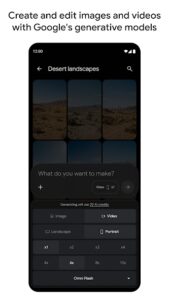 تنظیمات تولید عکس در گوگل فلو