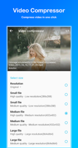 تنظیمات کاهش حجم Video compressor اندروید