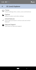 فهرست فایلها در کاوشگر 3C Explorer اندروید