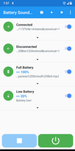 محیط برنامه Battery Sound Alert روی اندروید