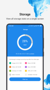 بخش پاکسازی حافظه در File Manager شیائومی اندروید