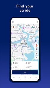 نمای ثبت مسافت دویدن در RunKeeper اندروید