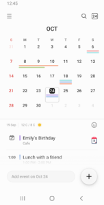 ویجت تقویم Samsung Calendar روی اندروید