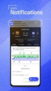 پیگیری مسابقه با Sofascore در اندروید