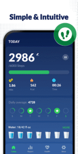نمودار آمار هفتگی پیاده روی Step Counter اندروید